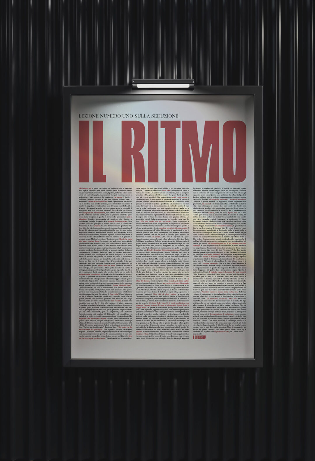Lezione numero uno sulla seduzione